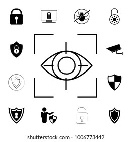 Eye icon. Set of cybersecurity icons. Signs, outline symbols collection, simple icons for websites, web design, mobile app, info graphics on white background