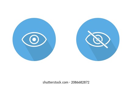 Eye icon set. Eyesight symbol. Retina scan eye icons. View hidden icons symbol. Privacy and block symbol. Simple eyes collection. Eye silhouette. Vector