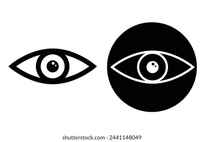 Eye icon set. Eyesight symbol. Retina scan eye icons. Simple eyes collection. Eye silhouette - stock vector  7 6 9