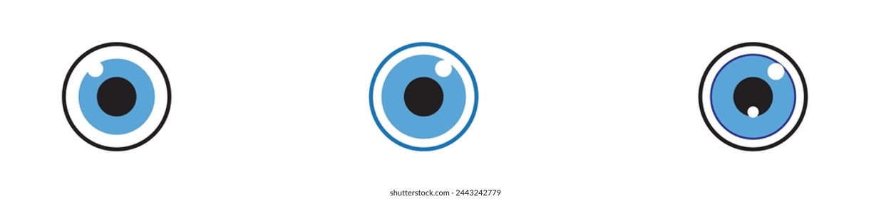 Eye icon set. Eyesight symbol. Retina scan eye icons. Simple eyes collection. Eye symbol for app and websites. Vector illustration