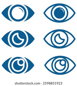 Eye icon set. Eyesight symbol. Retina scan eye icons. Simple eyes collection. Eye silhouette - stock vector. 1176