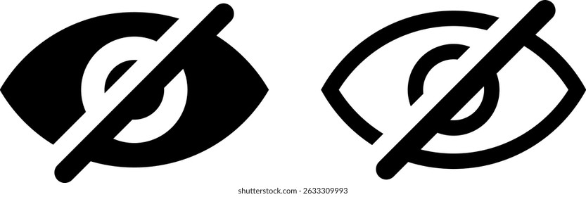 eye icon set. Eyesight symbol. Show password and Hide password. Retina scan eye signs. incognito mode icon, and invisible eye symbol

