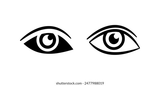 Conjunto de iconos de ojos. Ilustración plana de icono de Vector sobre fondo blanco