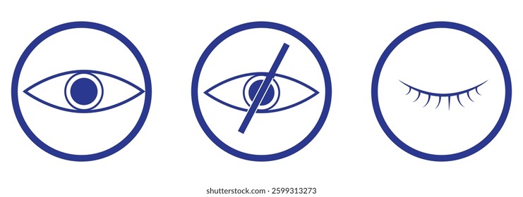 Eye icon set. Flat Icon Solid style. style Vision icons set. Vector minimal trendy thin line Vector illustration eps 10 