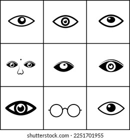Eye icon set . Illustration isolated for graphic and web design..eps