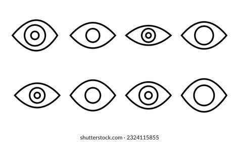 Eye icon set illustration. Eye sign and symbol. Look and Vision icon. 