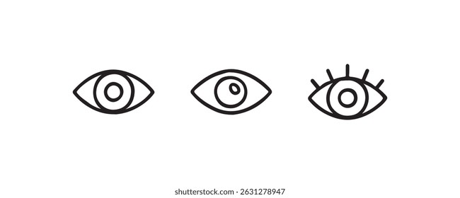 Augensymbol mit Wimpern und Konturstilen Vektor