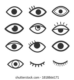 Eye icon set on white background.