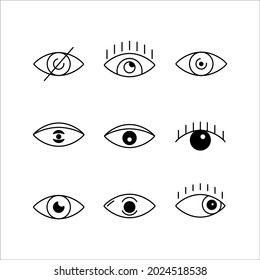 conjunto de iconos oculares. símbolo de paquete ocular elementos vectoriales para web infográfica