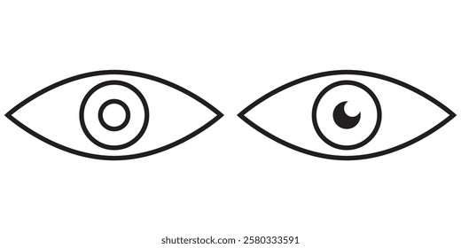 Eye icon set. See and unsee symbol. Show password. Vector illustration