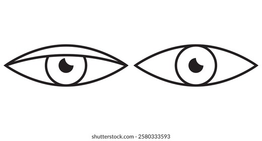 Eye icon set. See and unsee symbol. Show password. Vector illustration