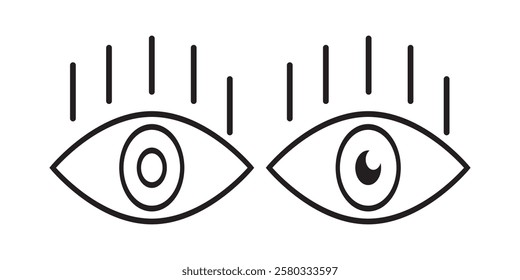 Eye icon set. See and unsee symbol. Show password. Vector illustration