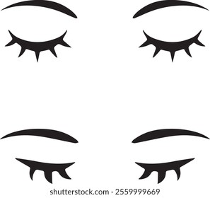 Eye icon set silhouette vector on white background.