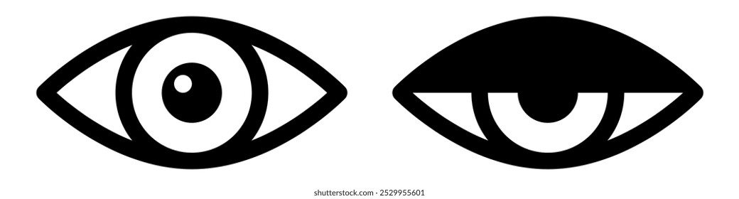 Eye icon set simple design