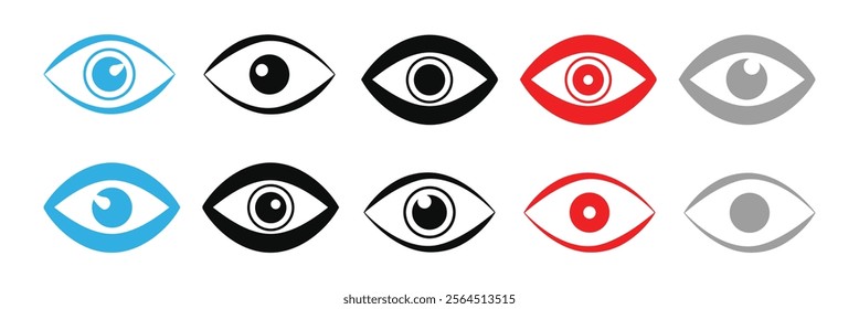 Eye icon set. Eye symbol. Open eyes images. Vector. Eye icon.