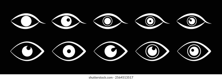 Eye icon set. Eye symbol. Open eyes images. Vector. Eye icon.