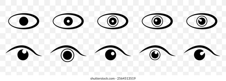 Eye icon set. Eye symbol. Open eyes images. Vector. Eye icon.