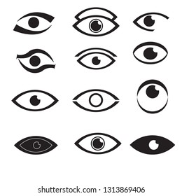 Eye Icon Set Eye Symbols Flat Stock Vector (Royalty Free) 1313869406 ...