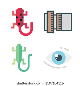 eye icon set. vector set about lizard, lens, salamander and vision icons set.