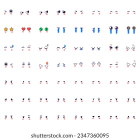 eye icon set - vector cartoon eye icon pack, facial expression elements. eye symbol