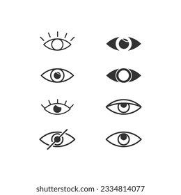 Eye Icon Set Vector Design.