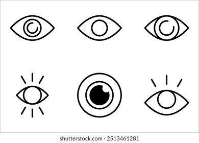Conjunto de iconos de ojos, Plantilla de diseño de Vector, Ilustración vectorial sobre fondo blanco