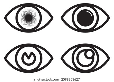 Eye Icon Set Vector Design on White Background. 1176