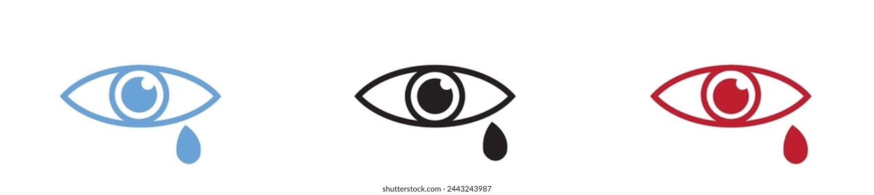 Eye Icon Set. Vector set of different color eye icons