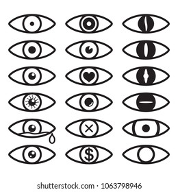 Eye icon set. Set of vector eyes. Vector.