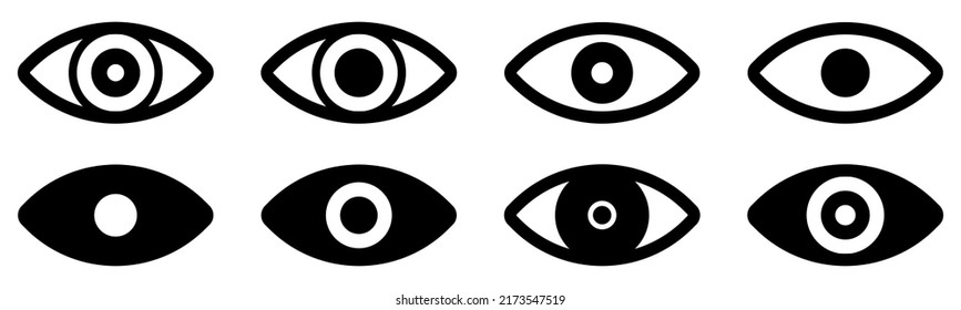 Eye icon set vector. Eyesight symbol. Eye silhouette. Vector EPS 10