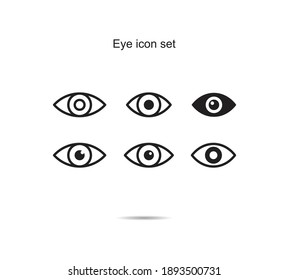 Eye icon set vector illustration graphic on background