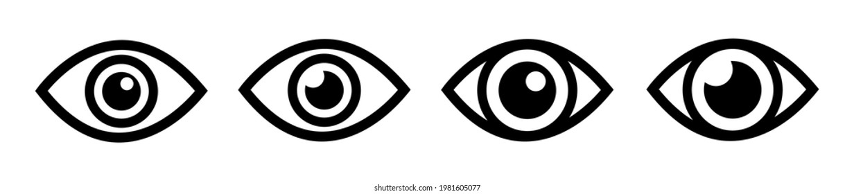 Icono de ojo conjunto de ilustración vectorial