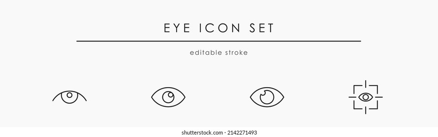 Eye icon set. Vector eye illustration collection