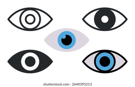 Eye icon set. Vector illustration,