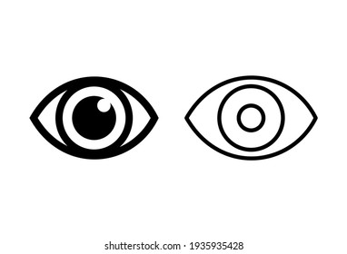 Eye icon set. Eye vector icon. Look and Vision icon. 