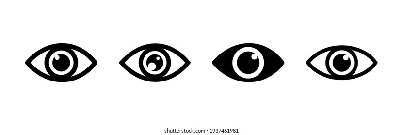Eye icon set. Eye vector icon. Look and Vision icon. 