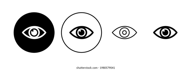 Conjunto de iconos oculares. Icono de vector ocular. Icono Mirar y Visión. 