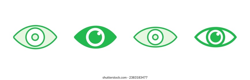 Eye icon set. Eye vector icon. Look and Vision icon. 