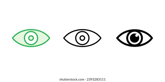 Eye icon set. Eye vector icon. Look and Vision icon. 