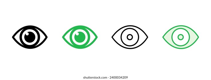 Eye icon set. Eye vector icon. Look and Vision icon. 