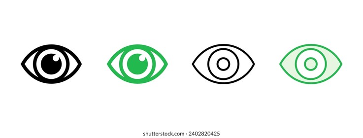 Eye icon set. Eye vector icon. Look and Vision icon. 