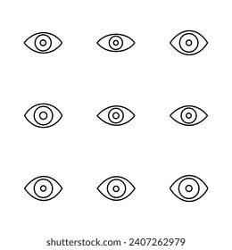Eye icon set. Eye vector icon. Look and Vision icon. 