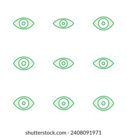 Eye icon set. Eye vector icon. Look and Vision icon. 