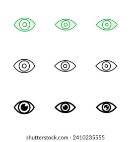 Eye icon set. Eye vector icon. Look and Vision icon. 