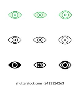 Eye icon set. Eye vector icon. Look and Vision icon. 