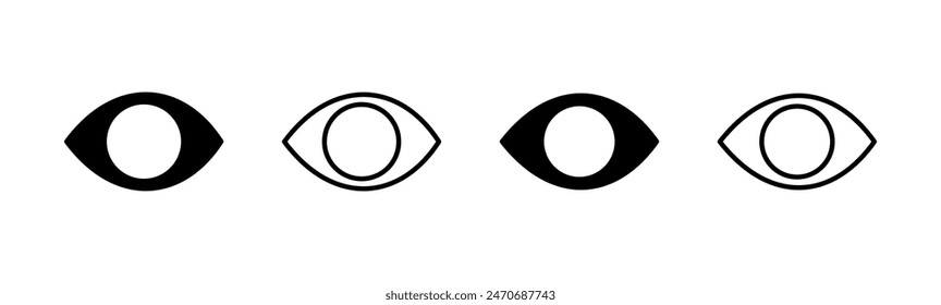 Eye icon set. Eye vector icon. Look and Vision icon. 