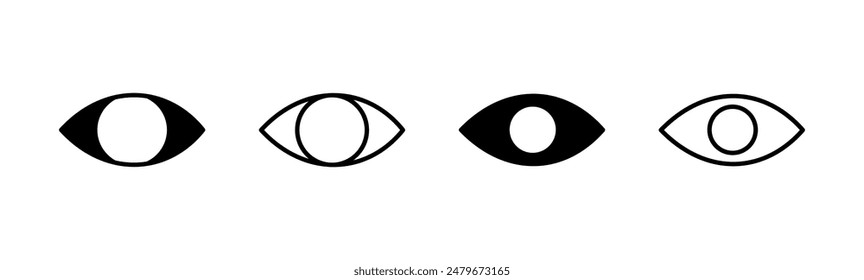 Eye icon set. Eye vector icon. Look and Vision icon. 