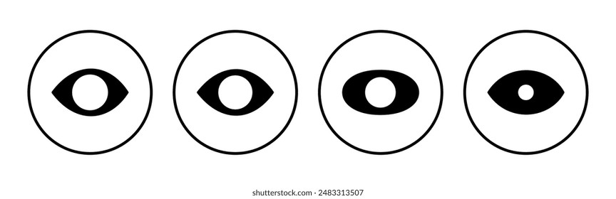 Eye icon set. Eye vector icon. Look and Vision icon. 