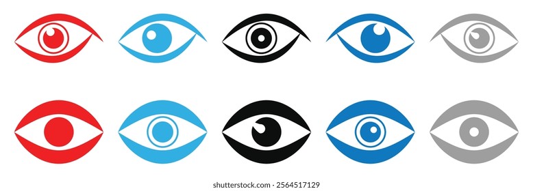 Eye icon set. Eye vector icon. Look and Vision icon. Eps 10.