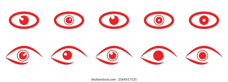 Eye icon set. Eye vector icon. Look and Vision icon. Eps 10.